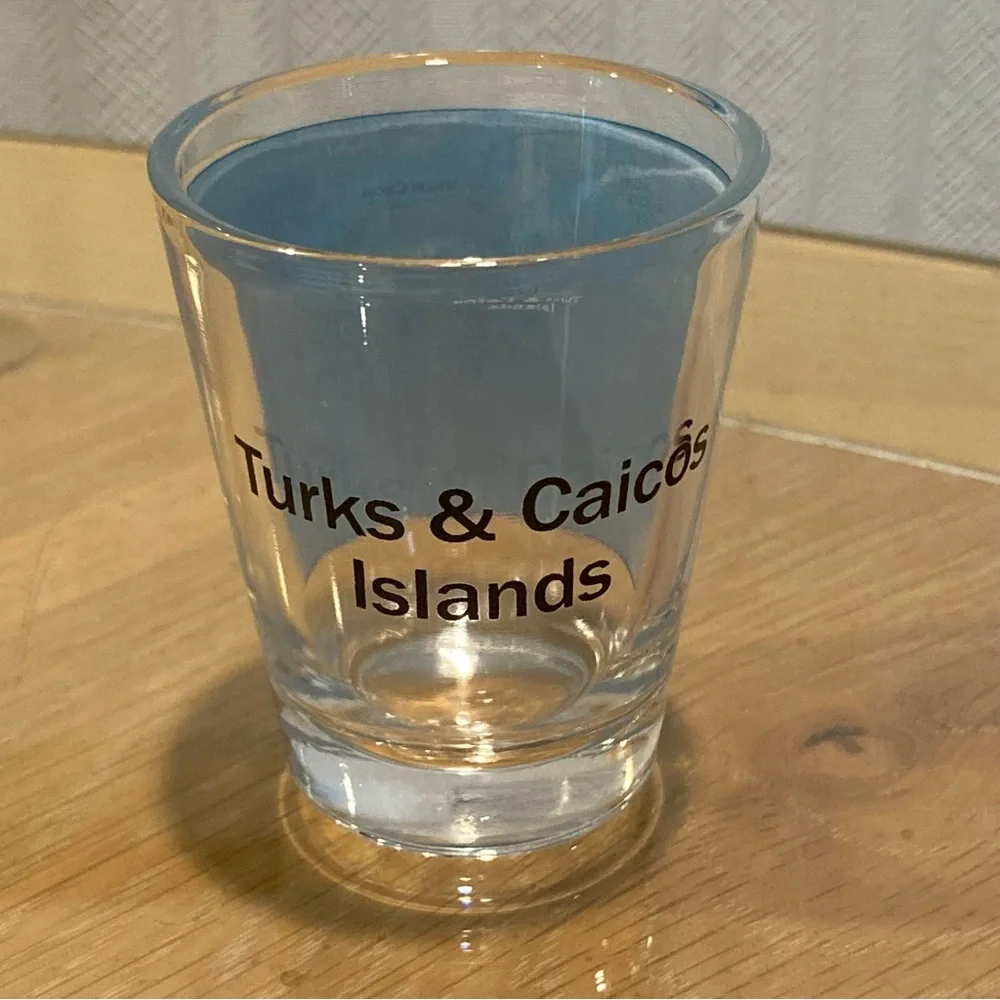 Vintage Y2K Turks and Caicos Islands Souvenir Shot Glass 2.5 inches